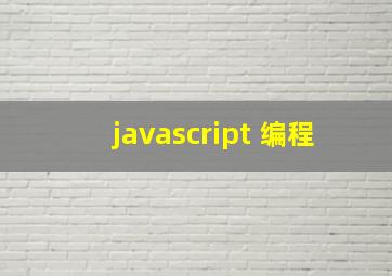 javascript 编程